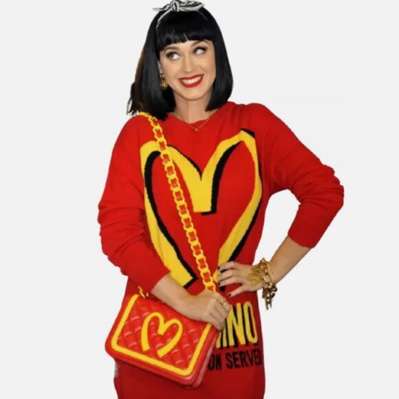 SOLD! AW14 MOSCHINO McDonald’s '20 Billion Served' Quilted Red Shoulder Bag - Picture 1 of 14